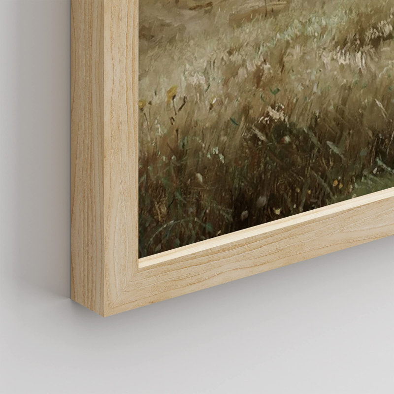 "Paysage champêtre rétro" sur papier, Naturel / naturel, H 11 po x l 14 po