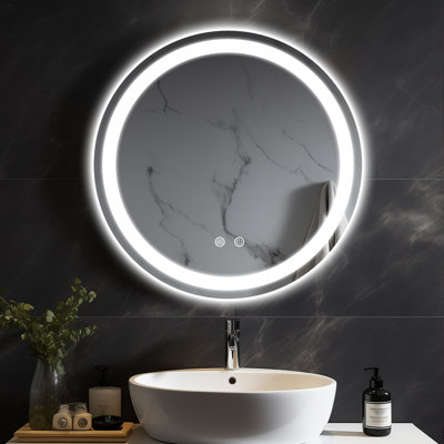 Miroir mural rond anti-buée