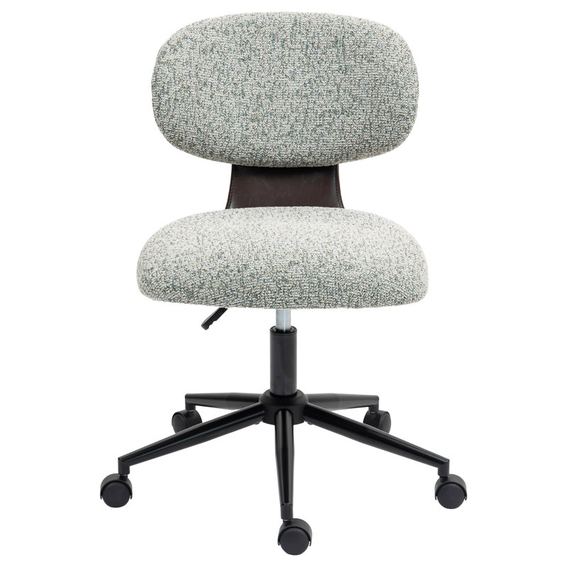 Modern Chenille Swivel Desk Office Chair, Green
