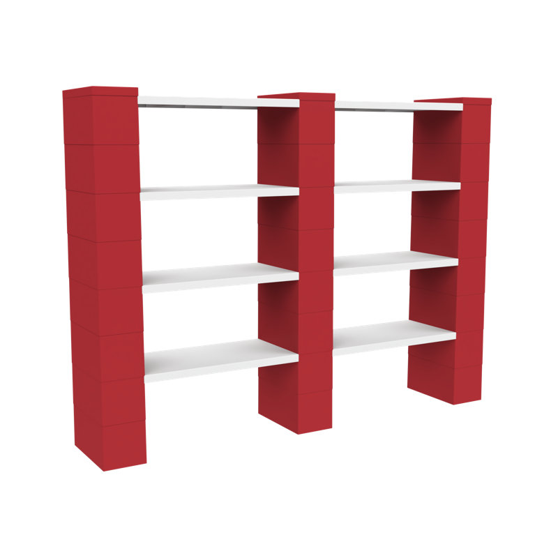 EverBlock 4 Level Double Shelving Kit, Red
