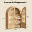 Armoire murale de salle de bain avec portes en verre, armoire à pharmacie en bois avec tablette réglable, armoire suspendue arquée pour salle de bain, salon, naturel-1261555599