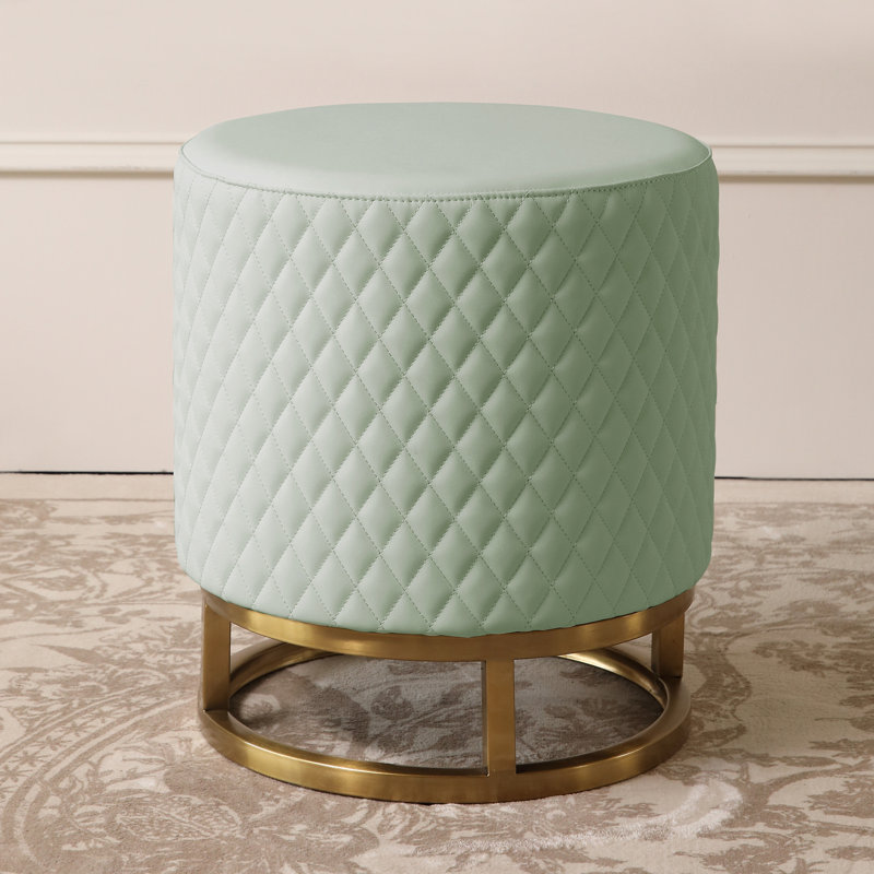 Essica Solid Wood Accent Stool, Green