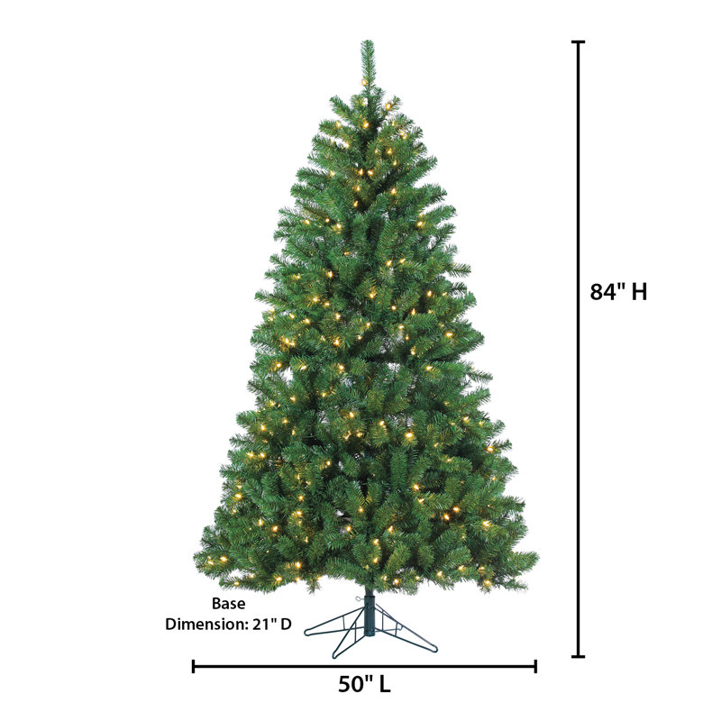 7' Lighted Pine Christmas Tree