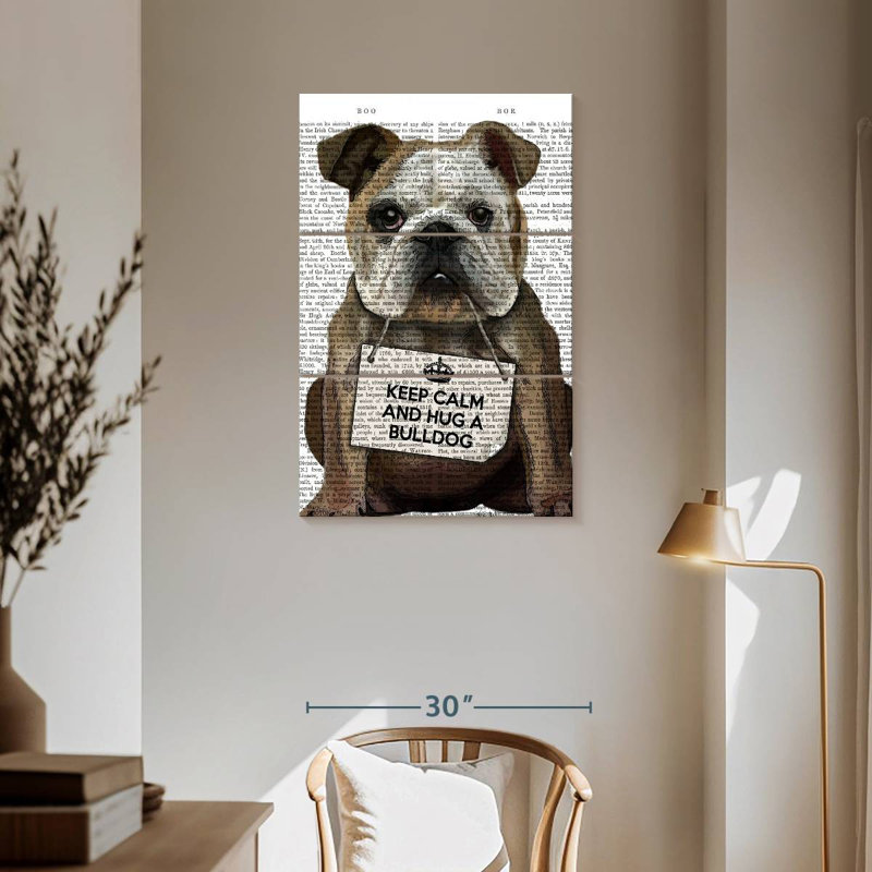 Hug A Bulldog, 57" H x 36" W