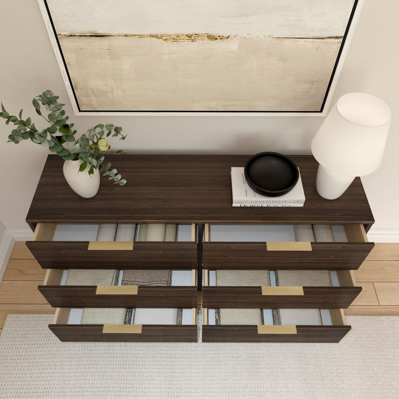 Commode 6 tiroirs l 59,5 po, Noyer