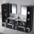 102'' Double Bathroom Vanity Set – Solid Wood Cabinet, Dual Ceramic Sinks, Soft-Close Drawers, Side Cabinet, Mirrors & Linen Towers-49240113