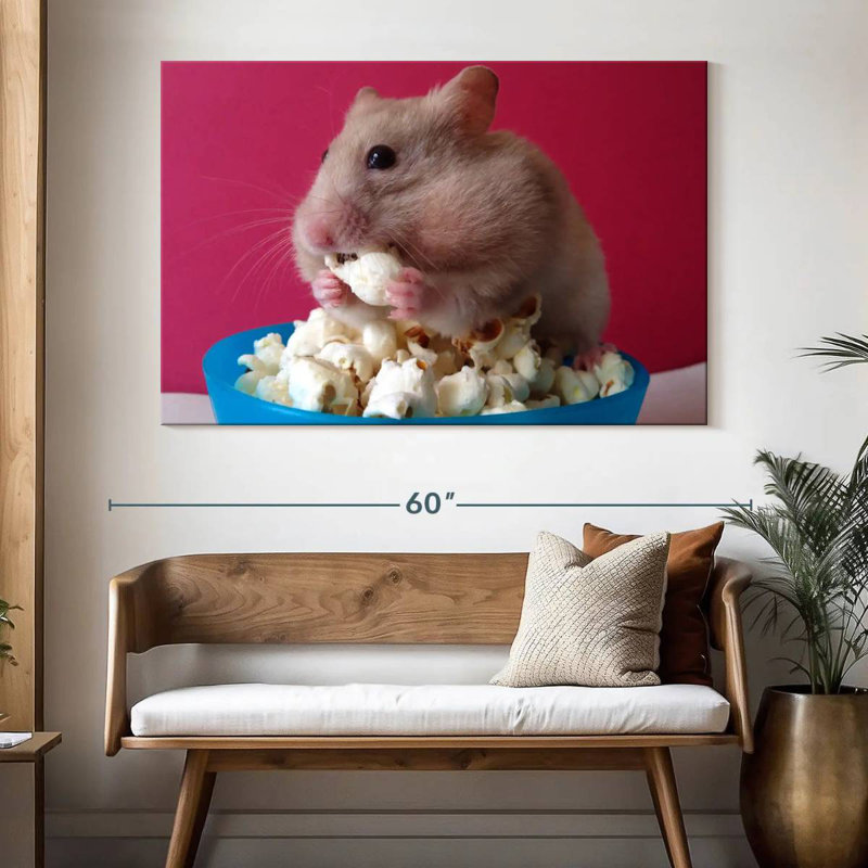 Ketti Hamster Eating Popcorn, 34" H x 51" W