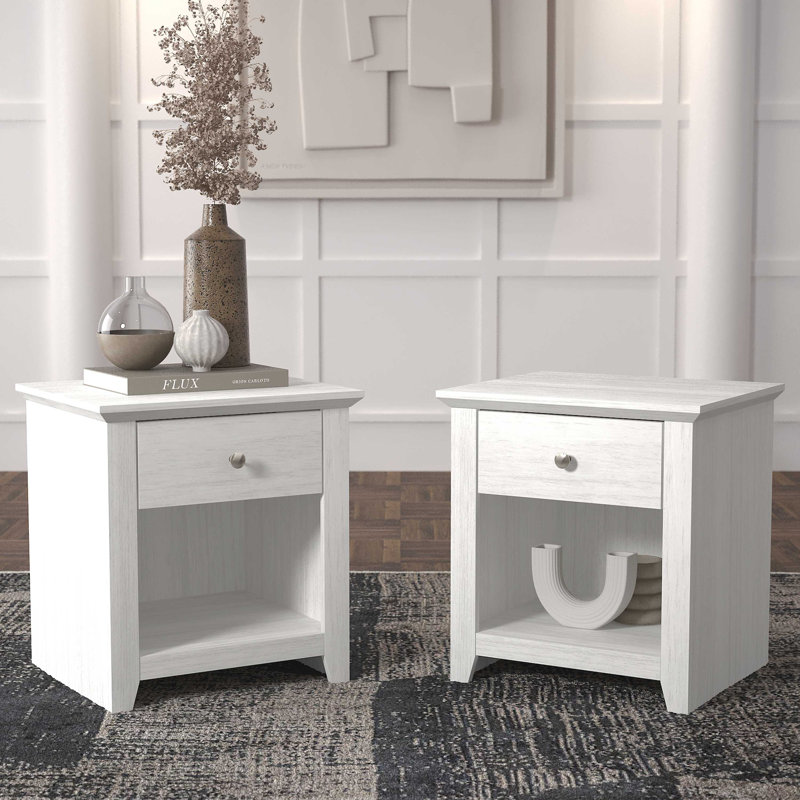 Table de chevet 1 tiroir Tevrat, Blanc