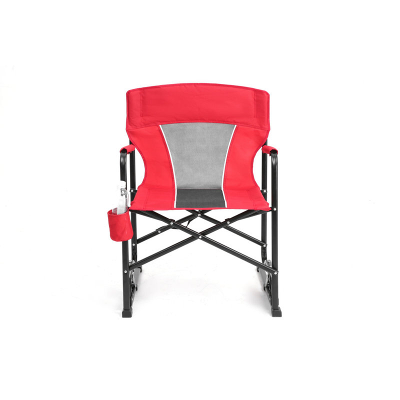 Chaise berçante pliante portative pour l'extérieur, Rouge