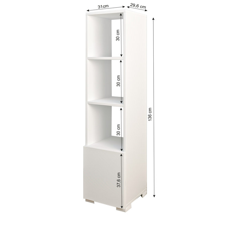 31cm W Bookcase, White