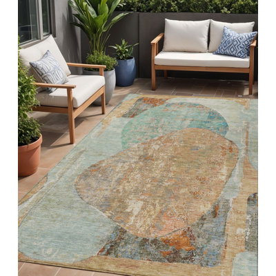Tapis intérieur lavable abstrait 5 pi x 8 pi
