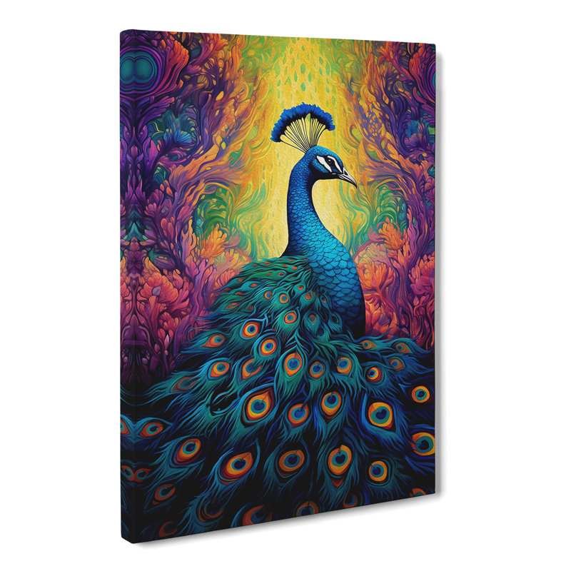 Peacock Colour Field - No Frame Print, 60cm H x 40cm W x 3cm D