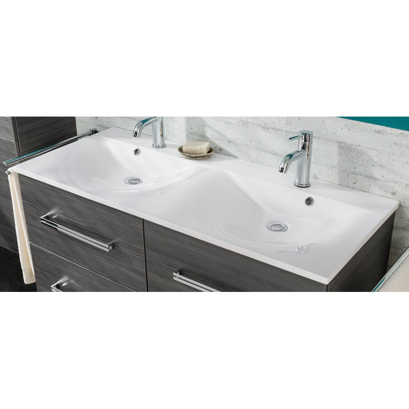 Como 1200mm Wall Mounted Double Vanity, Anthracite pine