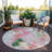 Machine Washable Indoor/Outdoor Xhevrie Blush Rug-1689389888