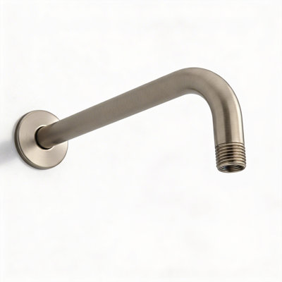 Bras de douche 16 pouces avec bras d'extension de douche à 90 degrés en acier inoxydable avec bride, finition nickel