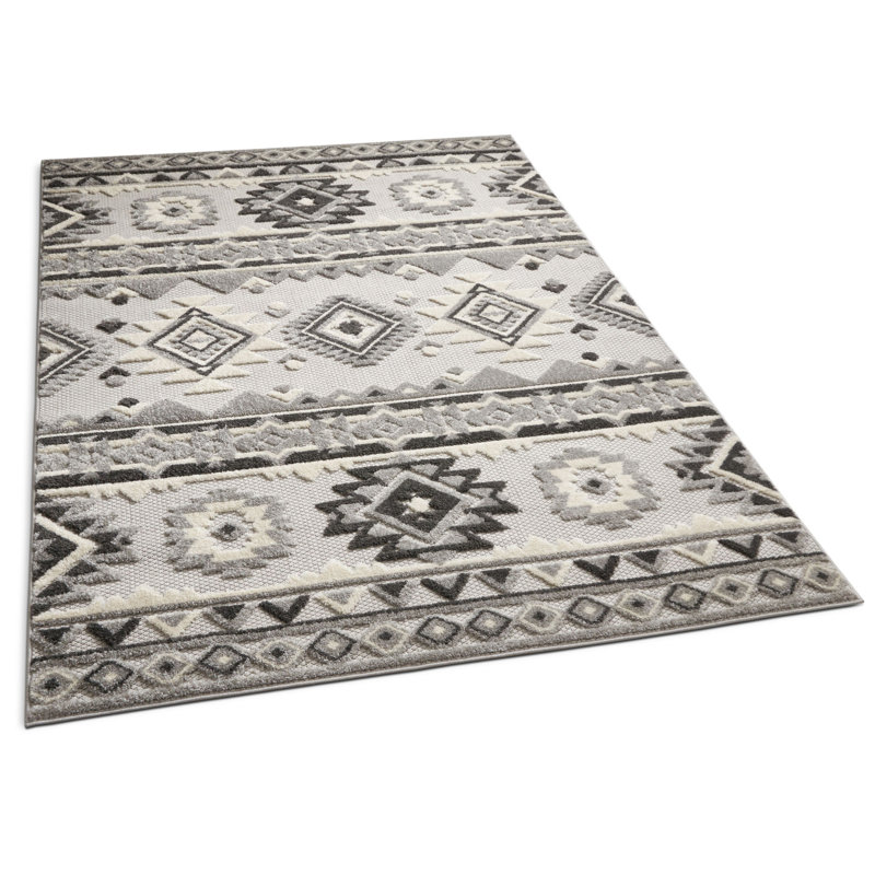 Dorado Indoor/Outdoor Grey Rug, Rectangle 160 x 220cm
