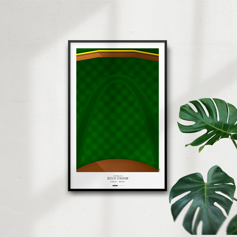 «Minimalist Busch Stadium» par S. Preston, reproduction d'art graphique sur papier sans cadre