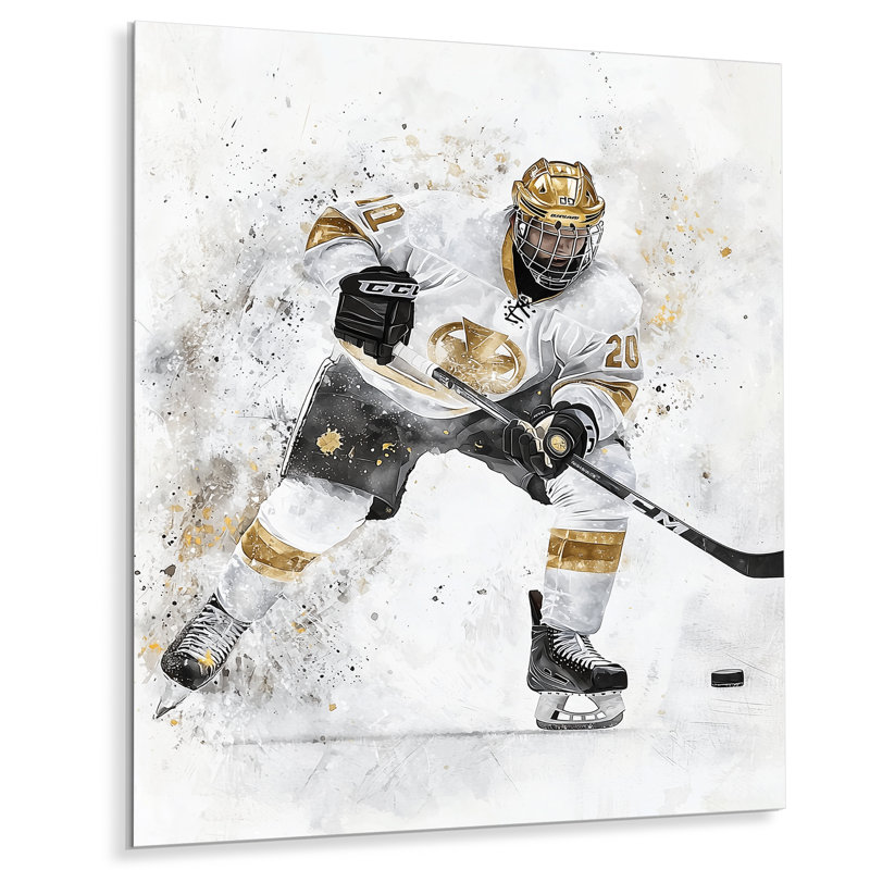 Hockey hockey sur la patinoire II, H 20 po x l 12 po