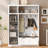 3-in-1 Hall Tree with Overhead Storage Cabinet, 3 Adjustable Side Shelves, 4 Heavy-Duty Hooks, 2 Spacious Drawers, Grooved Back Panel Design, Contrasting Seat Bench, Multifunctional Entryway Organizer-850117911