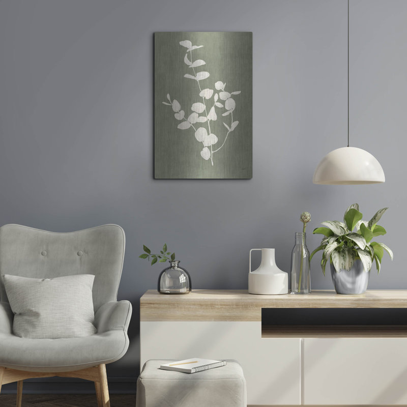 Art mural en métal luxueux «Botanical Study 2 Neutral» par Julia Purinton, 16 po x 24 po