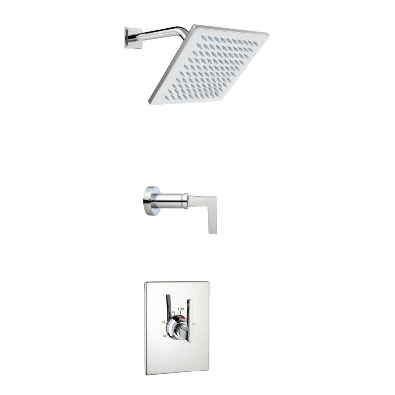 Crisp Thermostatic Complete Shower System, Polished Nickel