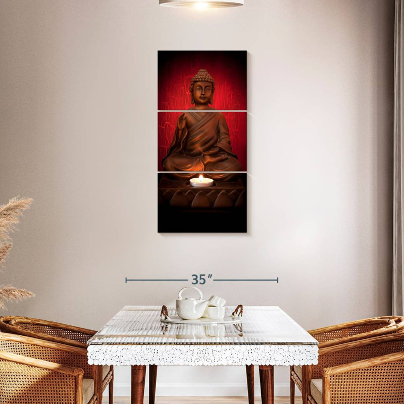 Candle And Buddha, 44" H x 21" W