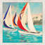 «Sunset Sails II», reproduction de peinture acrylique-31475694-31937961