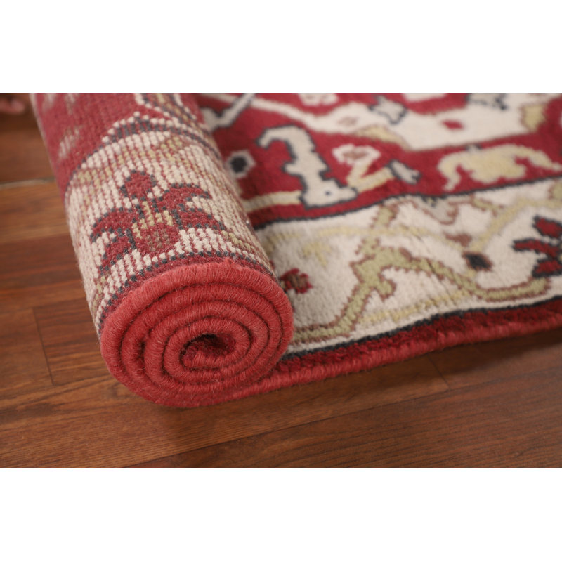 Tapis rouge rouge fait à la main Oushak 3 x 10
