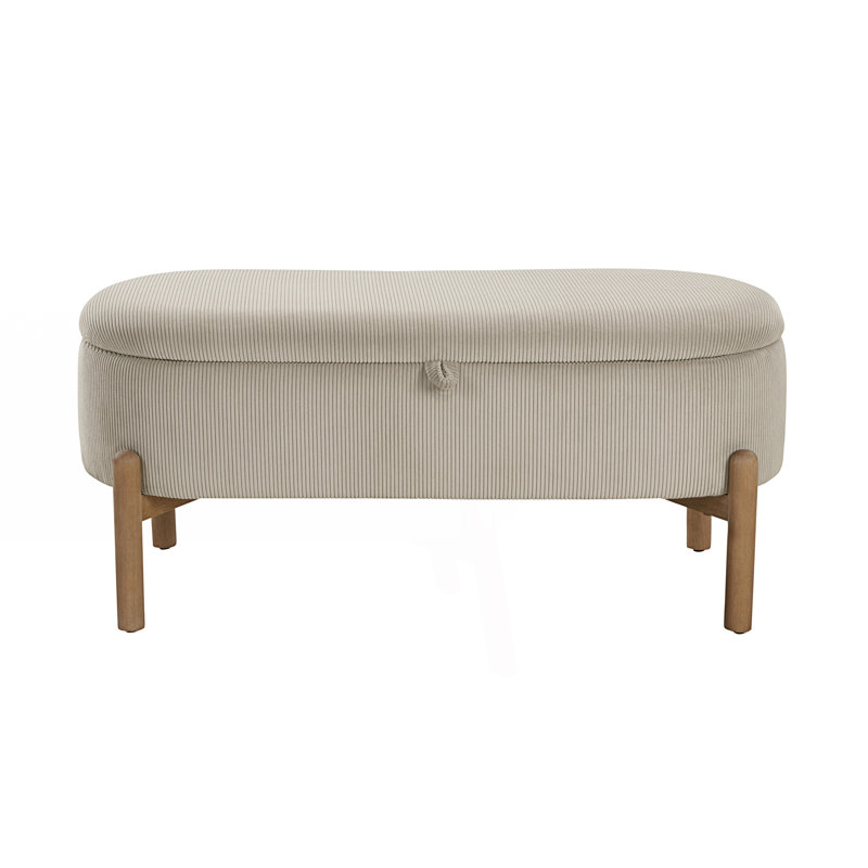 Banc de rangement rembourré avec plateau relevable