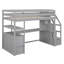 Lit mezzanine simple avec bureau et tablettes, deux tiroirs intégrés, escalier de rangement, gris-1528738216-1528738217