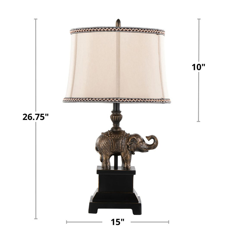 Elephant 27" Polyresin Table Lamp - Set of 2