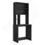 Bureau d'ordinateur avec huche, tablette inférieure, quatre tablettes, noir