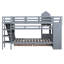 Lit superposé gris Twintwin avec 2 tiroirs et 3 tablettes. Fabrication en bois robuste. Du plaisir depuis plus de 6 ans. Pas de sommier tapissier requis-1073917255-1073917252