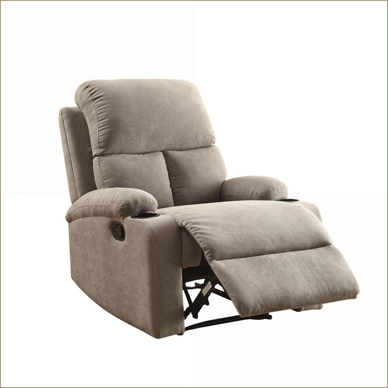 Recliners with Cup Holder, Charcoal Gray Linen Motion Recliner | Charcoal Gray | Linen+Metal, Gray