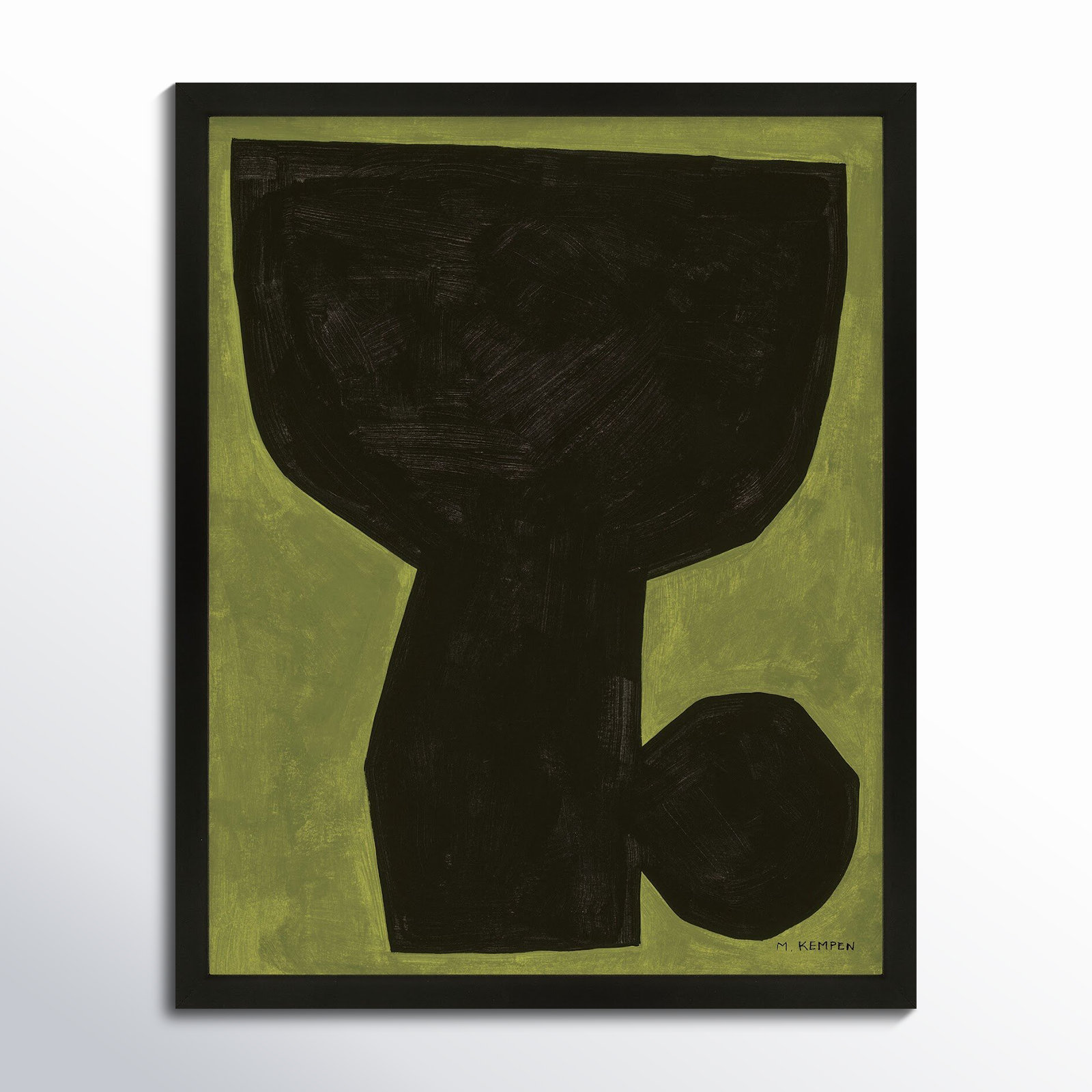 Module On Green 1 by Michael Kempen, 38" H x 30" W x 1.25" D, Black