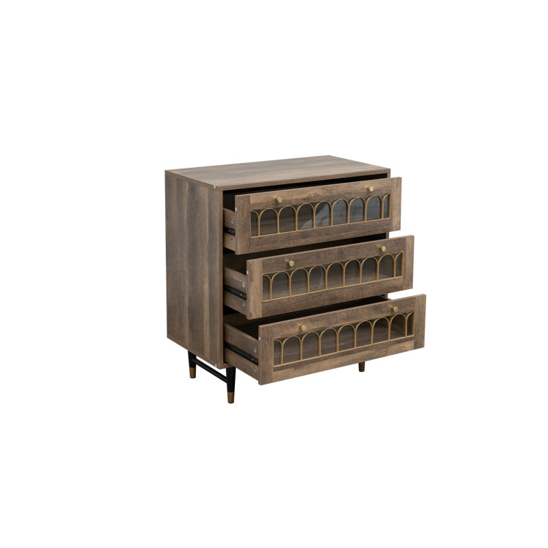 Storvik Modern Brown 3 Drawer Chest Of Drawers