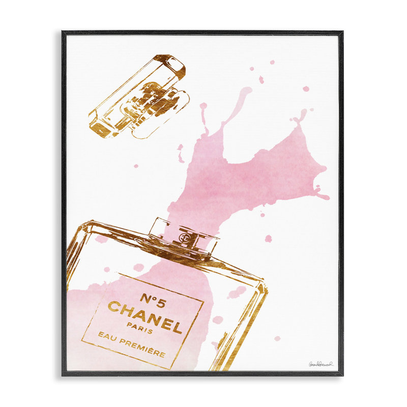 «Perfume Bottle Splash», impression, H 30 po x l 24 po, Giclée encadrée noir minuit