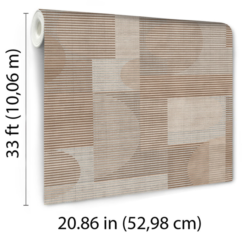 Papier peint géométrique Geo, Taupe
