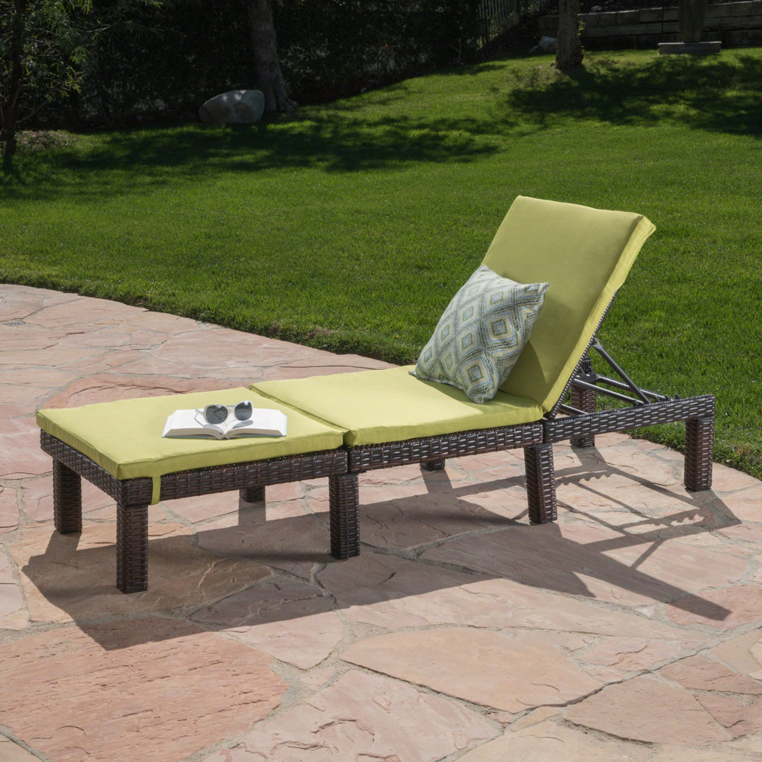 Gailya Outdoor Wicker Chaise Lounge , Cushion Included Latitude Run® 