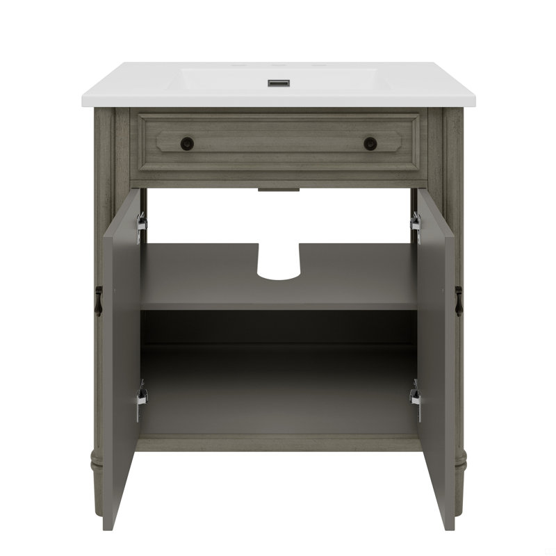 Meuble-lavabo avec lavabo Dalke, Gris