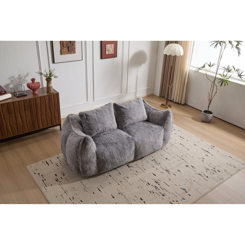 Fauteuil à billes surdimensionné pour adultes, fauteuil de lecture confortable avec coussins, sans assemblage, canapé 2 places ultra doux et relaxant, conception ergonomique, assemblage requis,