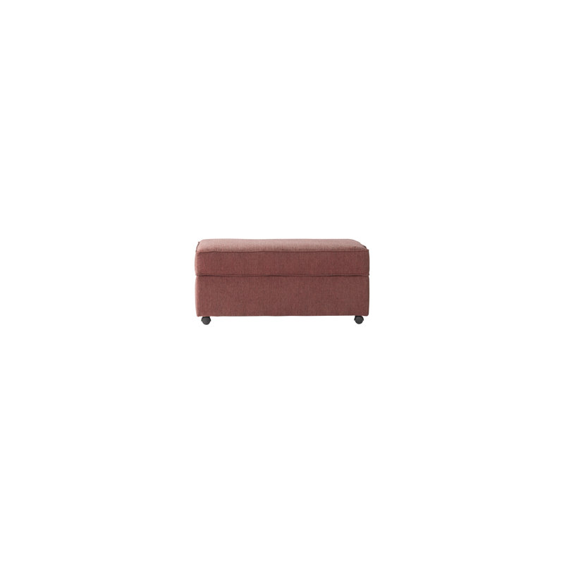 Repose-pieds rectangulaire avec rangement rembourré, Mélange de polyester cramoisi Tully