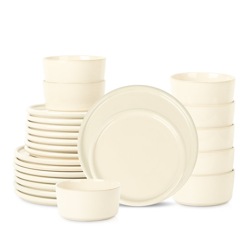 Stone Lain Eden 24-Piece Dinnerware Set Stoneware, Beige
