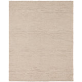 Rectangle Geometric Hand-Knotted Wool/Viscose Area Rug in Cream