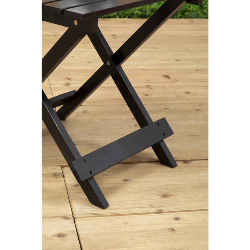 Christianson Square Poplar Folding Outdoor , 46cm cm W 46cm cm D, Black