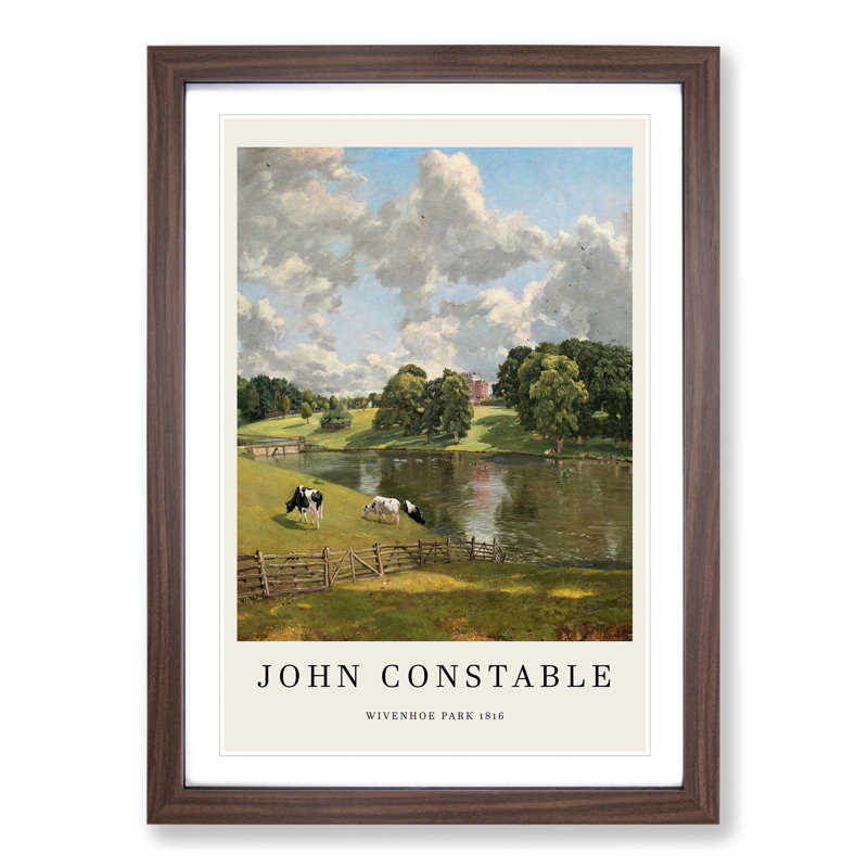 Wivenhoe Park in Essex Print by John Constable - Framed Print, 65cm H x 48cm W x 2cm D, Walnut