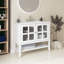 Meuble-lavabo 36 po avec lavabo en céramique, meuble-lavabo avec tablette réglable et tablette ouverte-11079369