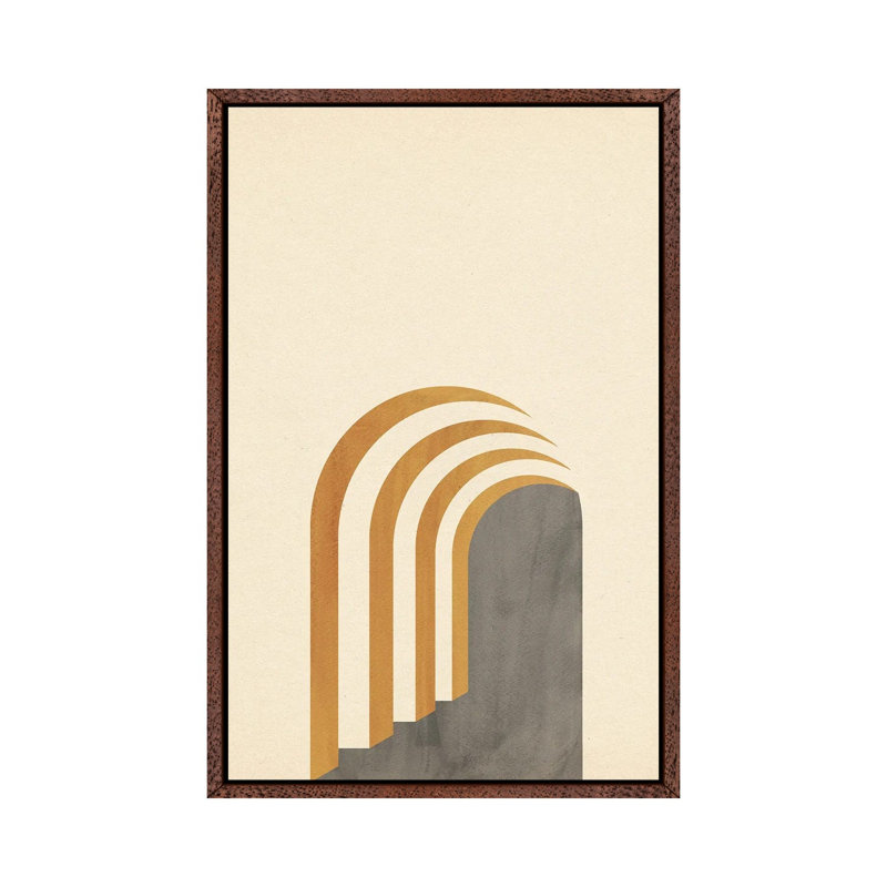 Abstract Architecture by Whales Way - Painting on Canvas, Classic Brown Wood Framed, 101.6cm H x 66.04cm W x 3.81cm D