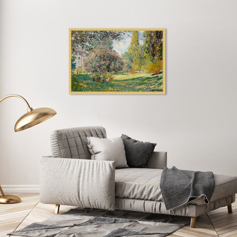 Classic Garden Landscape by OLiver Gal - Picture Frame Print, 26" H x 38" W, Gold