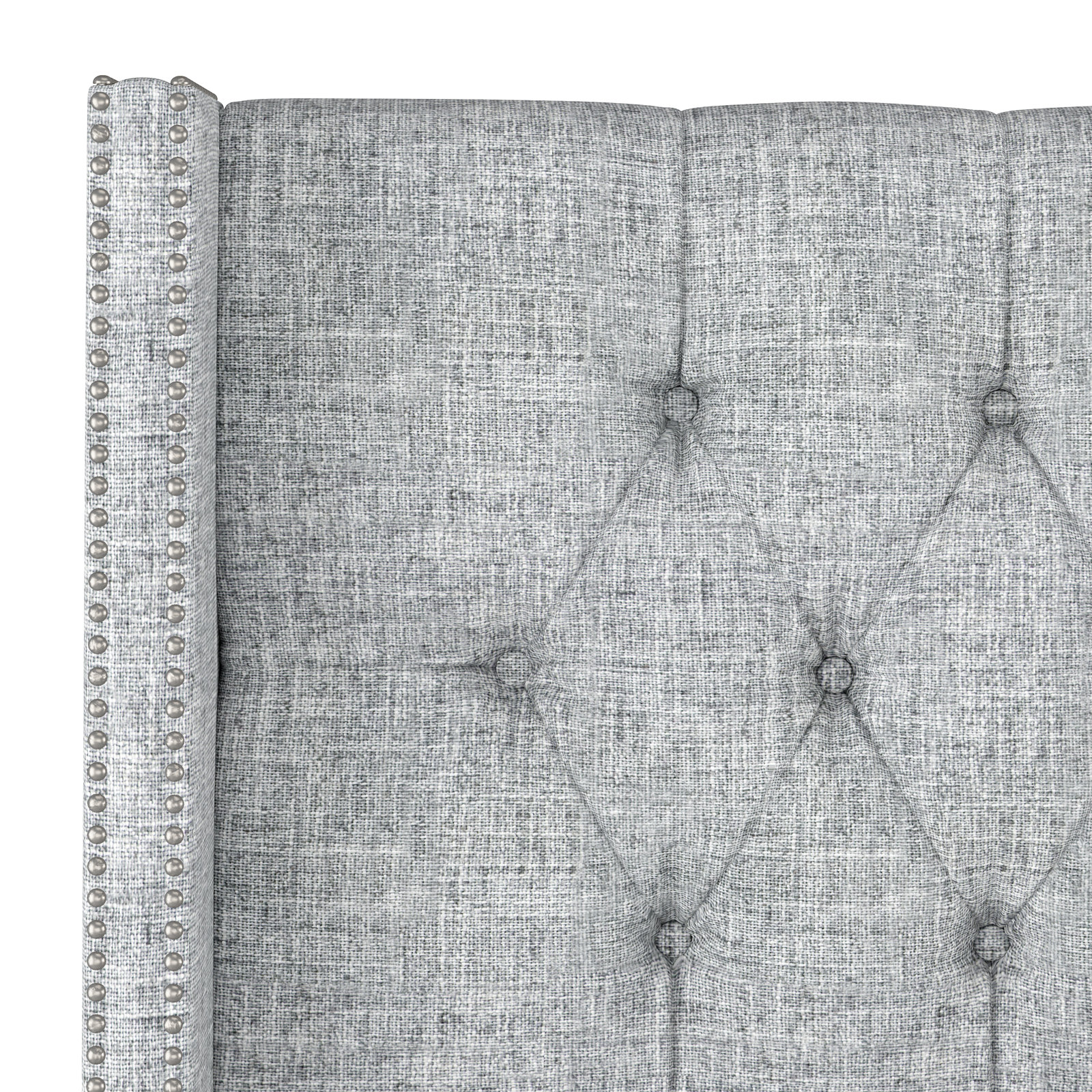 Knighten Upholstered Headboard, Zuma Pumice Textured Linen, Queen